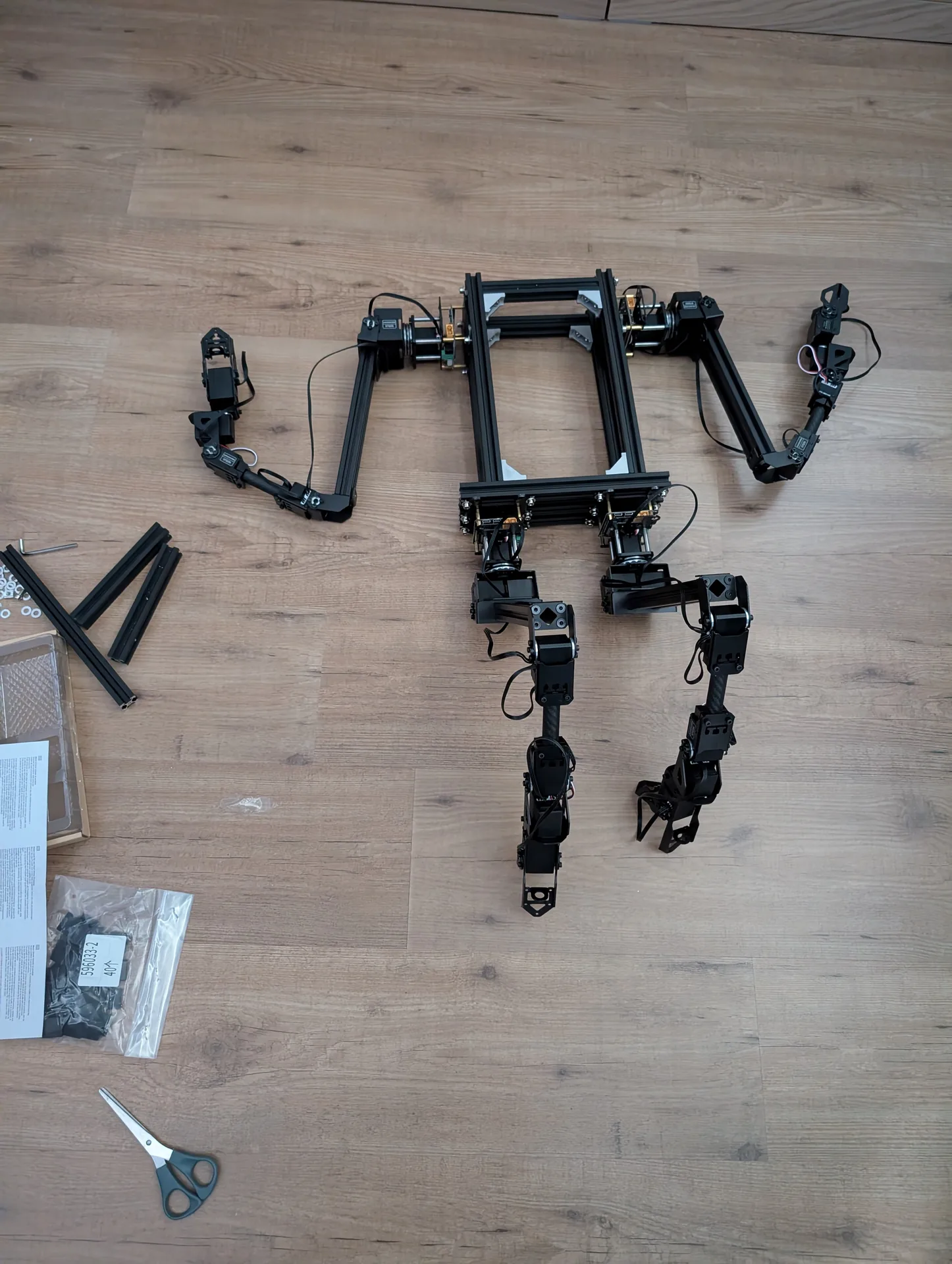 Gibbon Bot mk.2 assembled chassis with motors, top view