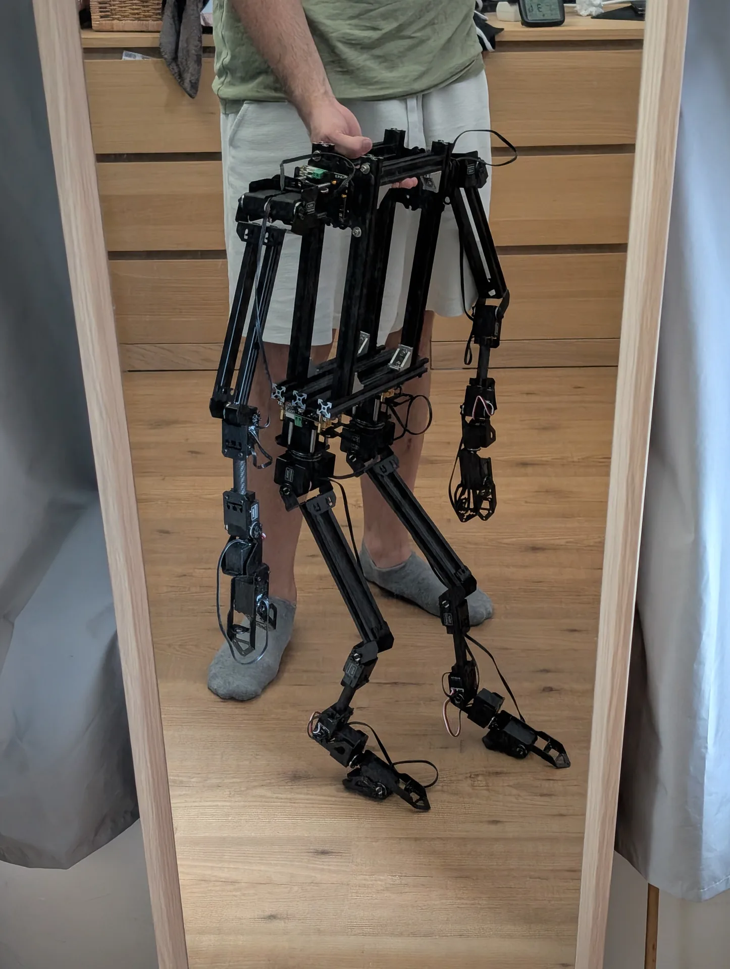 Gibbon Bot mk.2 assembled robot held for scale, second view