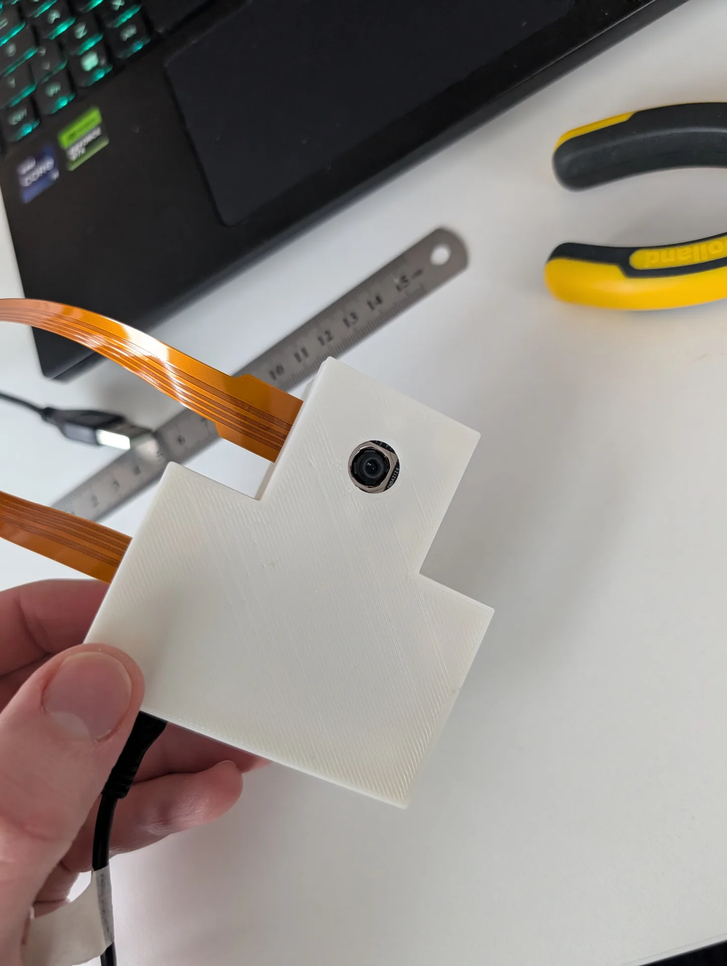 Mycosense Raspberry Pi camera enclosure, camera lens view