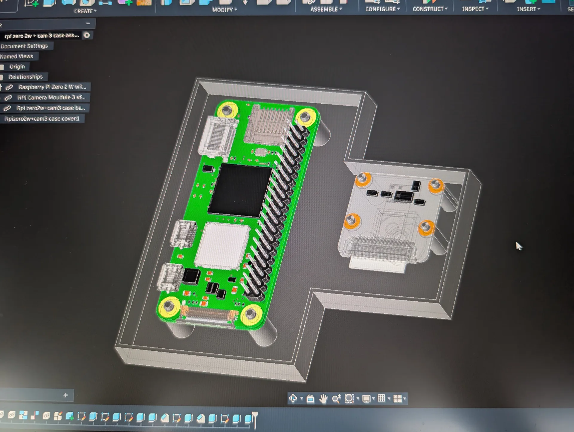 CAD model of the camera enclosure